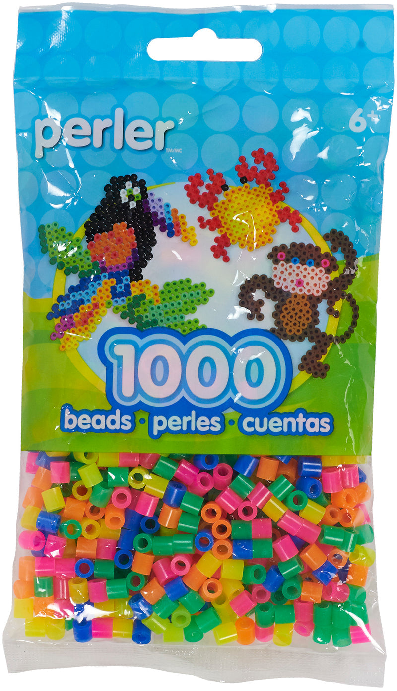 1,000 Perler Beads - Neon Mix